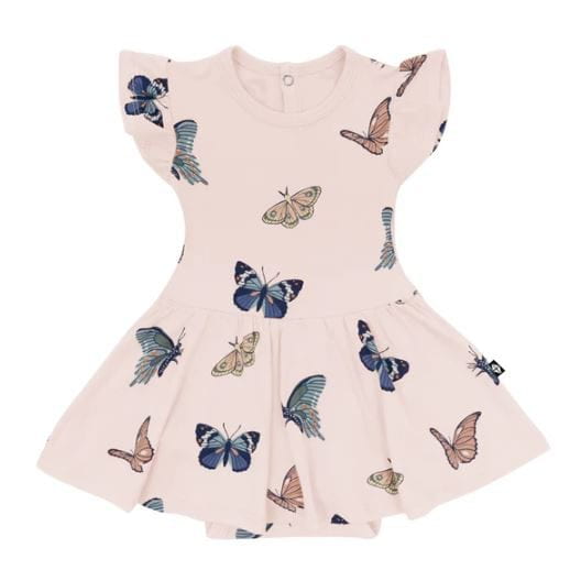 Kyte Twirl Bodysuit Dresses Bodysuit Dress Kyte Baby Blush Butterfly 0-3M