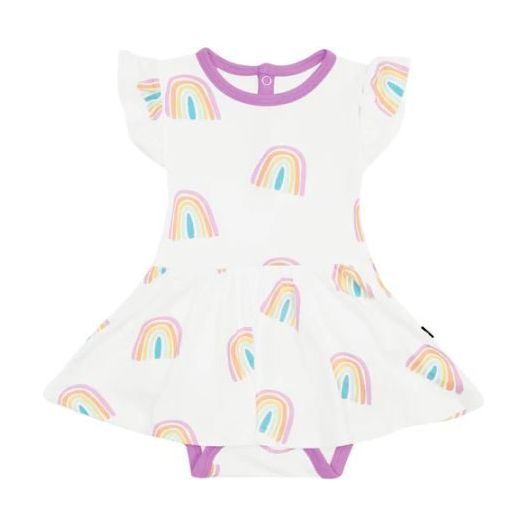 Kyte Twirl Bodysuit Dresses Bodysuit Dress Kyte Baby Poi Rainbow 0-3M