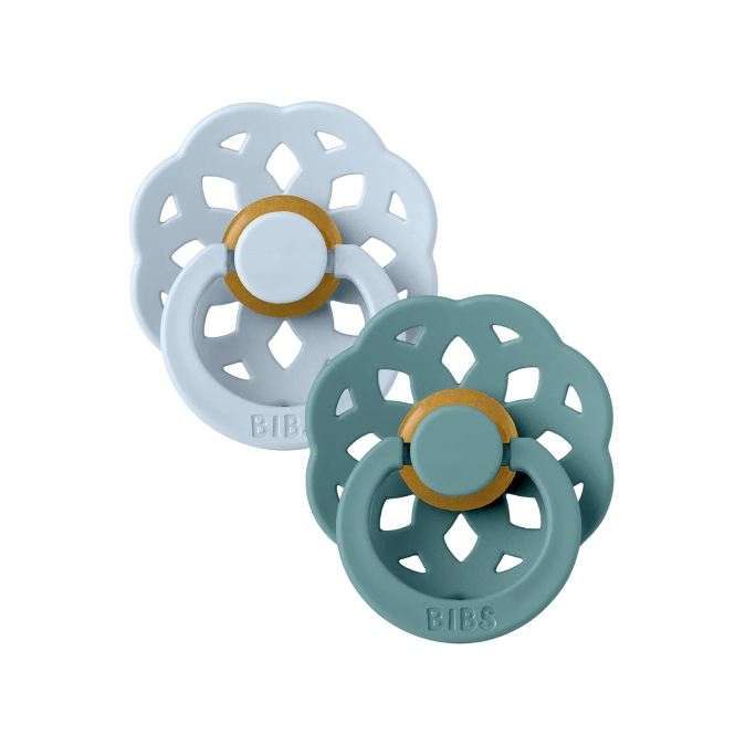 BIBS USA- BIBS Boheme Baby Blue/Island Sea - 2 PACK Pacifiers and Teething BIBS USA