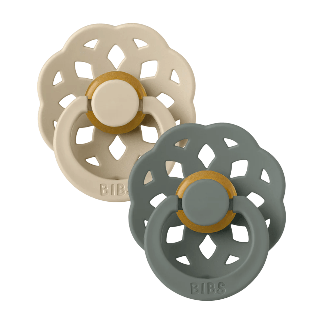 BIBS USA- BIBS Boheme Vanilla/Pine - 2 PACK Pacifiers and Teething BIBS USA