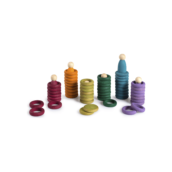 Grapat Nins, Rings & Coins- Complimentary Colors Wooden Toys Grapat