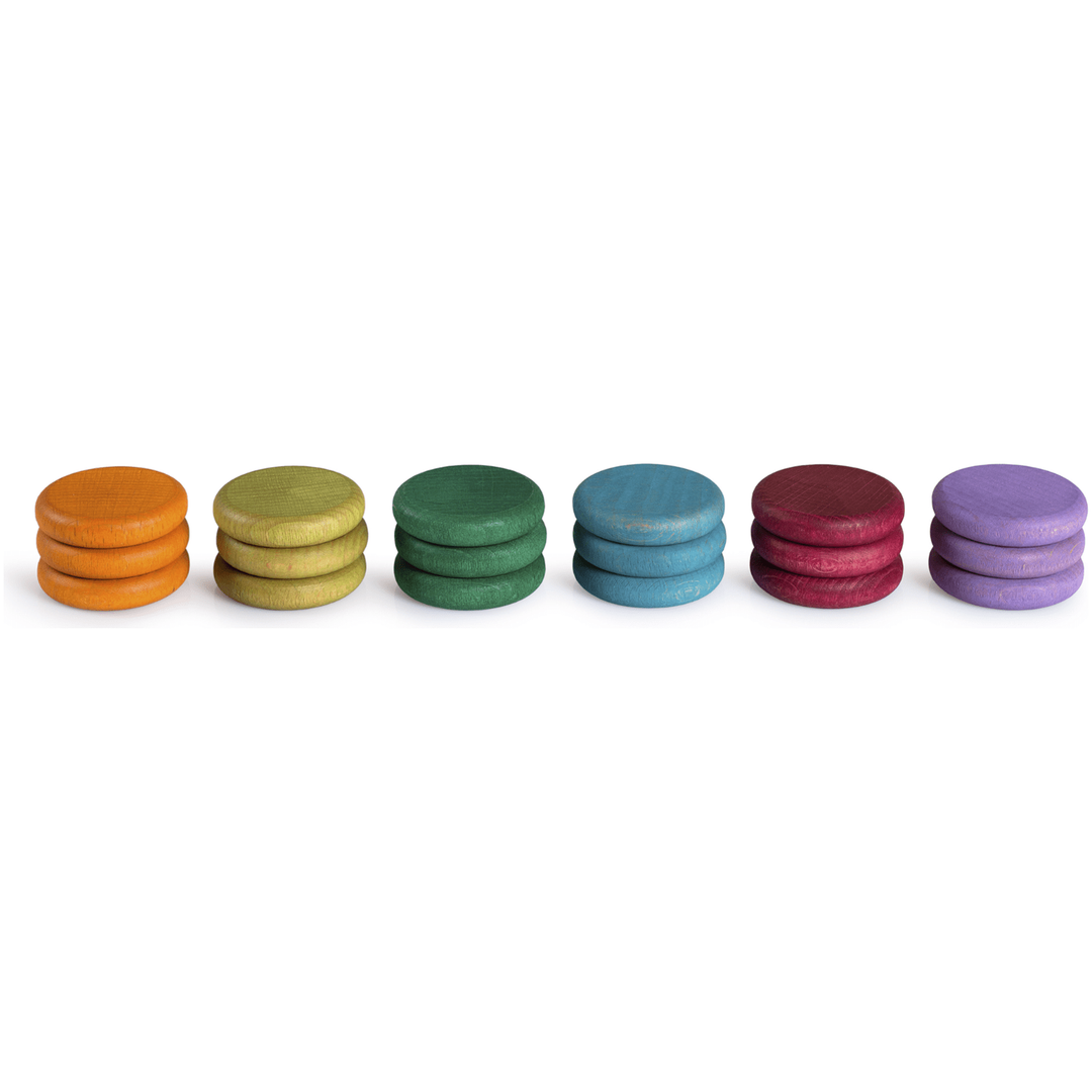 Grapat 18 Coins- 6 Complimentary Colors Wooden Toys Grapat