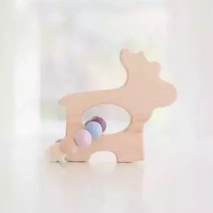 Bannor Toys Moose Grasping Wooden Baby Toy with Teething Beads Baby Toys Bannor Toys
