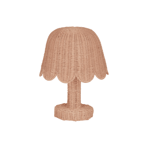 Olli Ella Rattan Petal Lamp- Seashell Pink Plants & Mushrooms Olliella