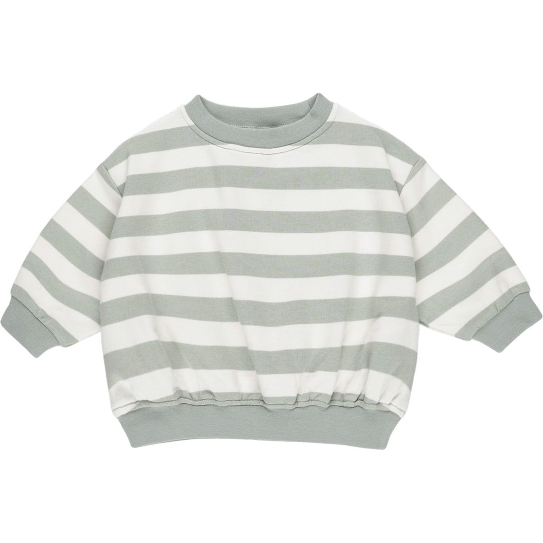 Quincy Mae Relaxed Sweatshirt - Sage Stripe Tops & Bottoms Quincy Mae