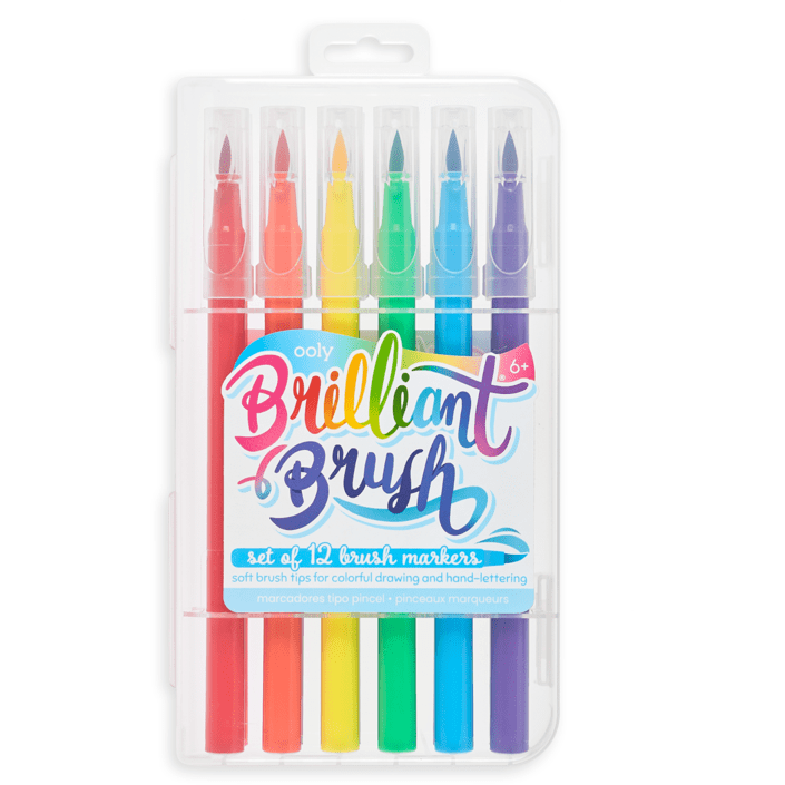 Ooly Brilliant Brush Markers Set of 12 Markers Ooly   