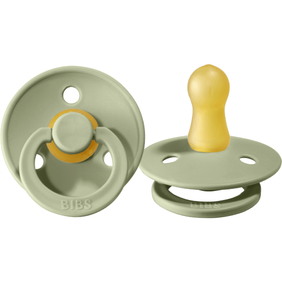 BIBS USA- Natural Rubber Pacifier 2 Pack - Sage Pacifiers and Teething BIBS USA Size 1  