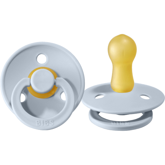 BIBS USA- Natural Rubber Pacifier 2 Pack - Baby Blue Pacifiers and Teething BIBS USA Size 1  