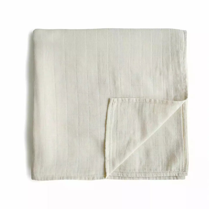 Mushie Muslin Swaddle Blanket Swaddles & Blankets Mushie Fog  