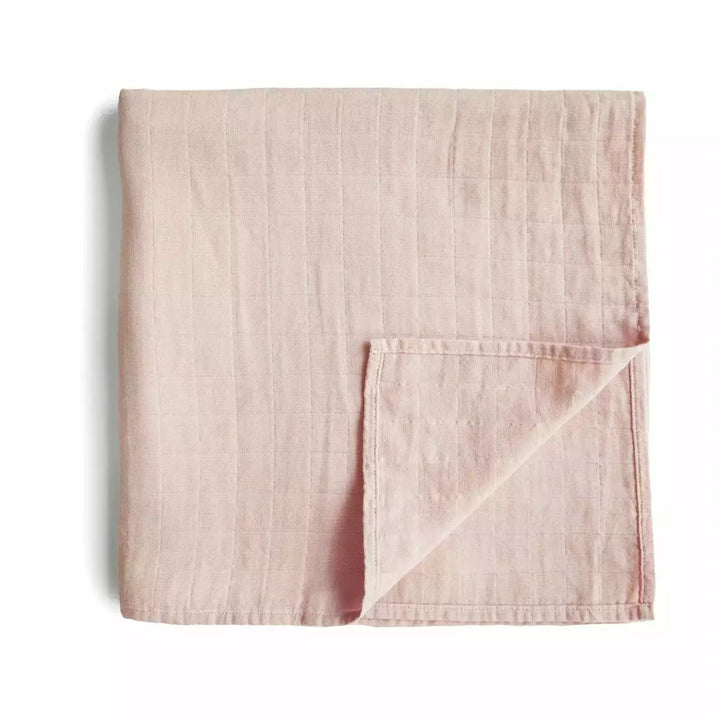Mushie Muslin Swaddle Blanket Swaddles & Blankets Mushie Rose Vanilla  