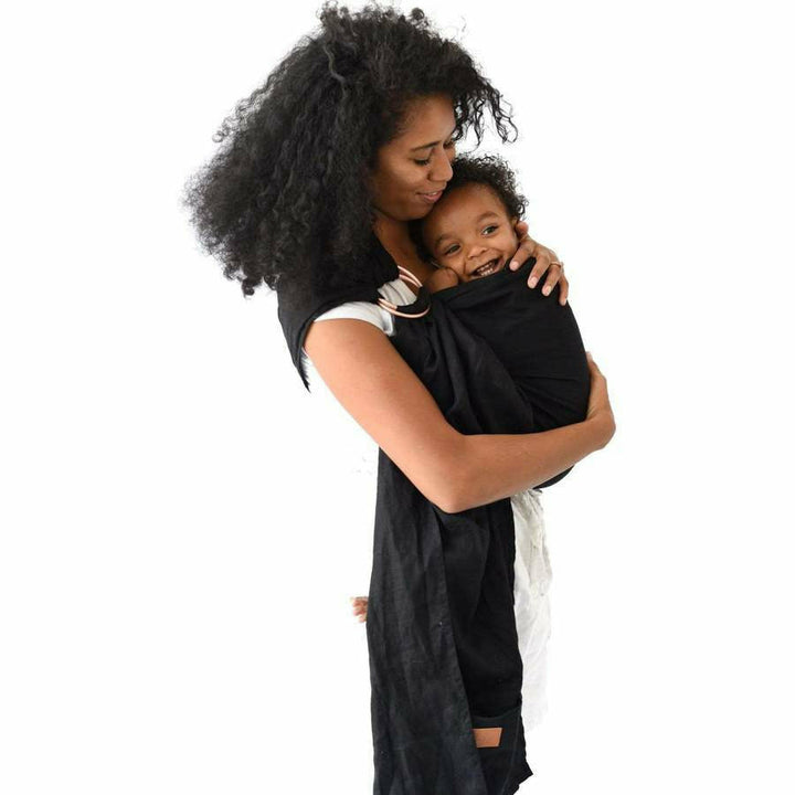 Kyte Linen Ring Sling Baby Carriers Kyte Baby Licorice w/Rose Gold Rings  